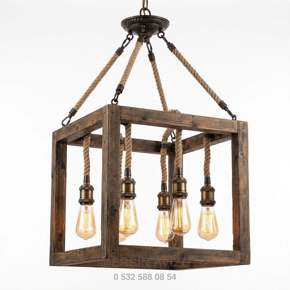 Krom Gövdeli Füme Kristal Sarkıtlı Modern Avize