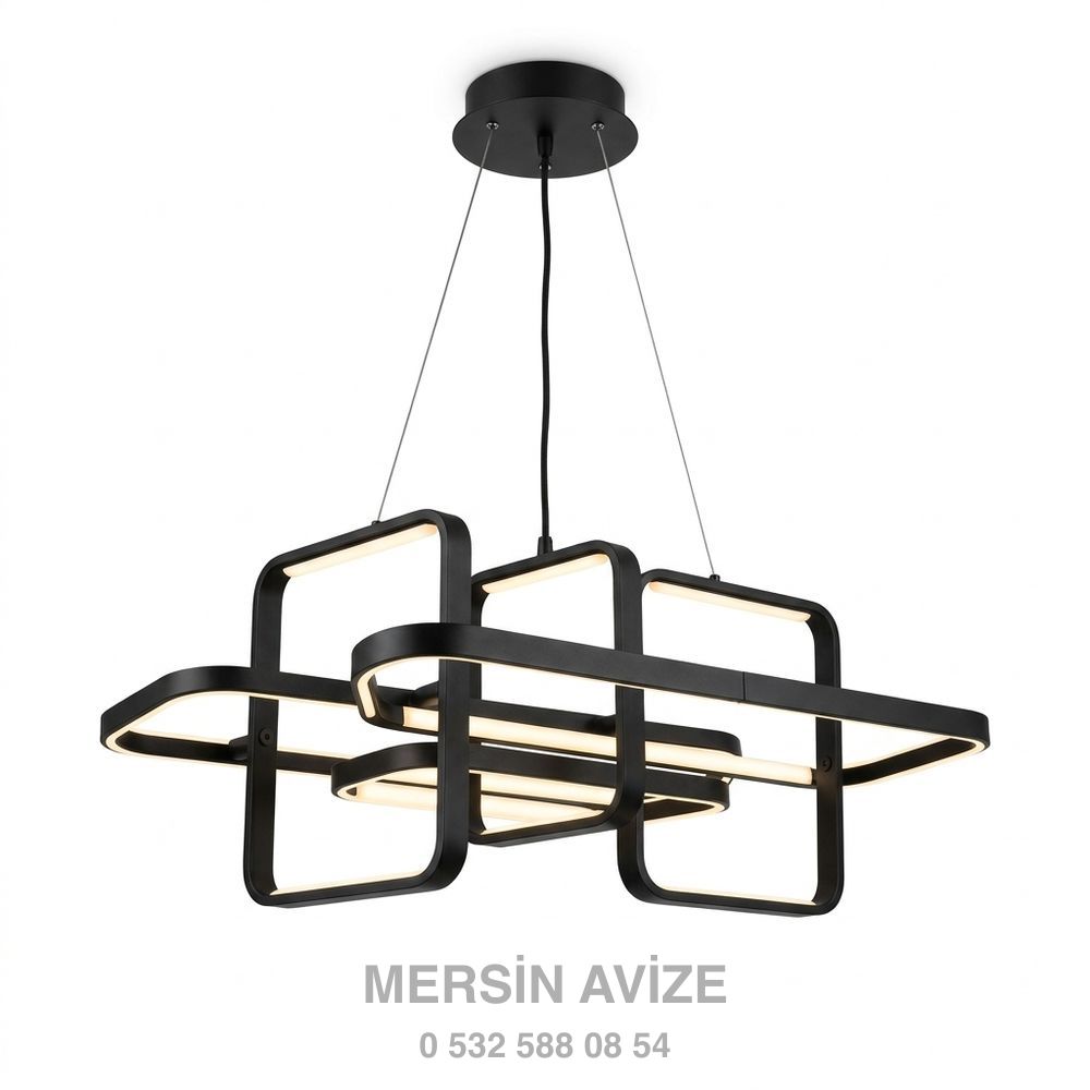 Modern LED Sarkıt Avize Siyah